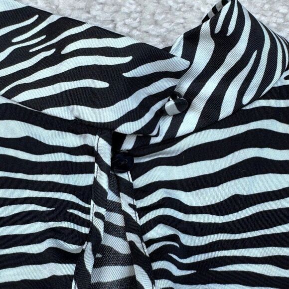 MaxMara Adda Zebra Print Silk Sleeveless Blouse 6 NEW - Picture 9 of 12